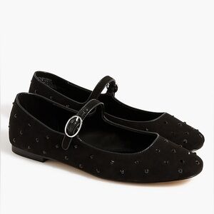 J. Crew Rhinestone Mary Jane Black flats Size 7